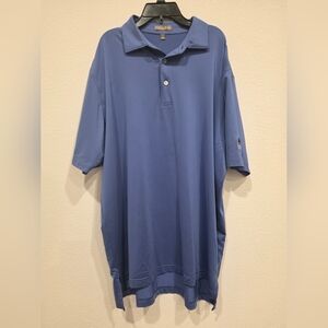 Peter Millar Polo Shirt Mens Large Blue Colonial Embroidered Golf Classic Cotton